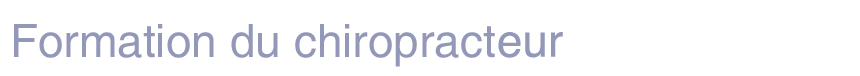 Formations du chiropracticien